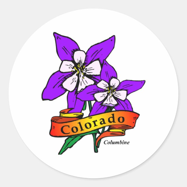 Sticker Rond Colorado Columbine (Devant)