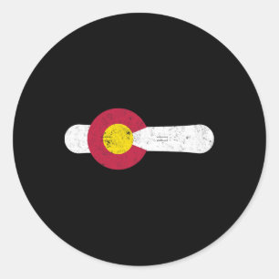 Sticker Rond Colorado Drapeau Snowboard Poudre Neige Ski Aspen