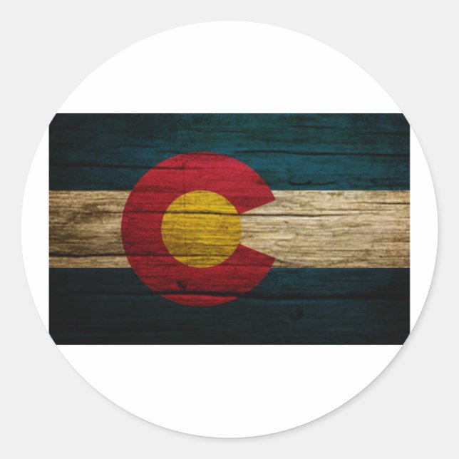 Sticker Rond Colorado Flag (Devant)