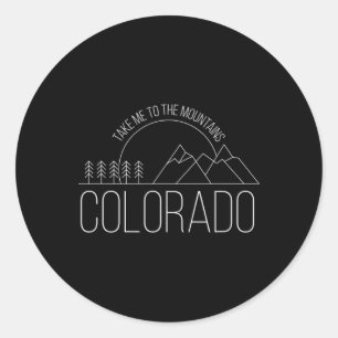 Sticker Rond Colorado Souvenir Randonnée Emmène-moi vers les mo