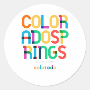Sticker Rond Colorado Springs Colorado milieu du siècle, Art Po
