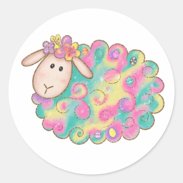 Sticker Rond Colorant mouton (Devant)