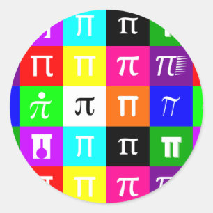 Sticker Rond colorblock heureux pi jour mathématique géométrie