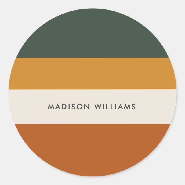 Sticker Rond Colorblock Stripe horizontale Sticke rond classiqu (Devant)