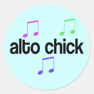 Sticker Rond Coloré Alto Chick