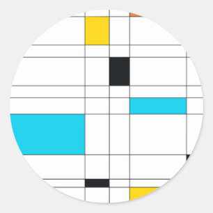 Sticker Rond Coloré, cool, tendance, art d'illustration moderne