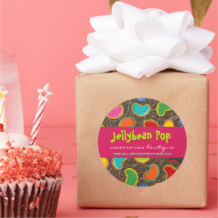 Sticker Rond Coloré Doux Et Amusants Cute Retro Jellybeans Pop