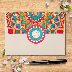 Sticker Rond Coloré Ethnic Mandala Bold & Bright Mariage