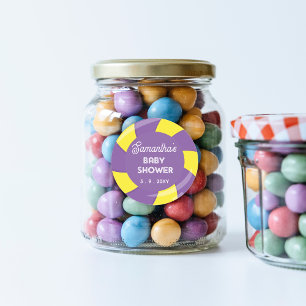 Sticker Rond Coloré Sweet Fun Candy Baby shower à thème
