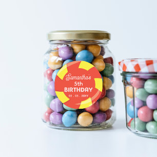 Sticker Rond Coloré Sweet Fun Candy thème Anniversaire Fête