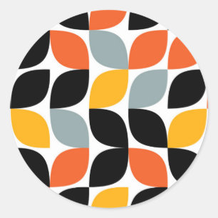 Sticker Rond Coloré, unique, tendance, concept de feuille urbai