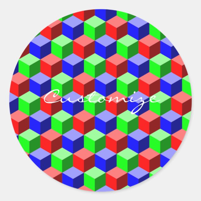 Sticker Rond Colorful Building Block Thunder_Cove (Devant)