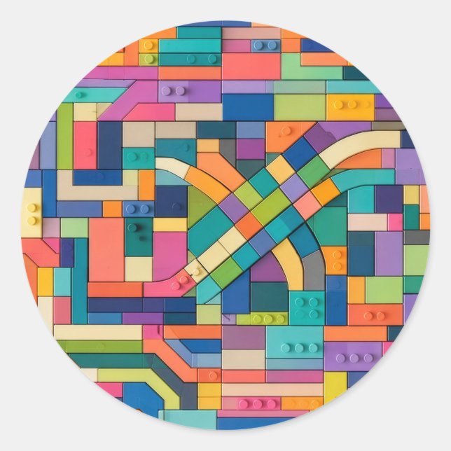 Sticker Rond Colorful Circuitry (Devant)