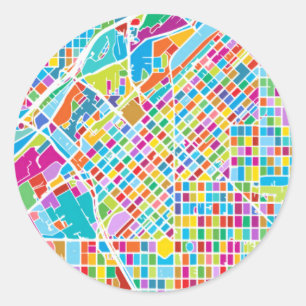 Sticker Rond Colorful Denver