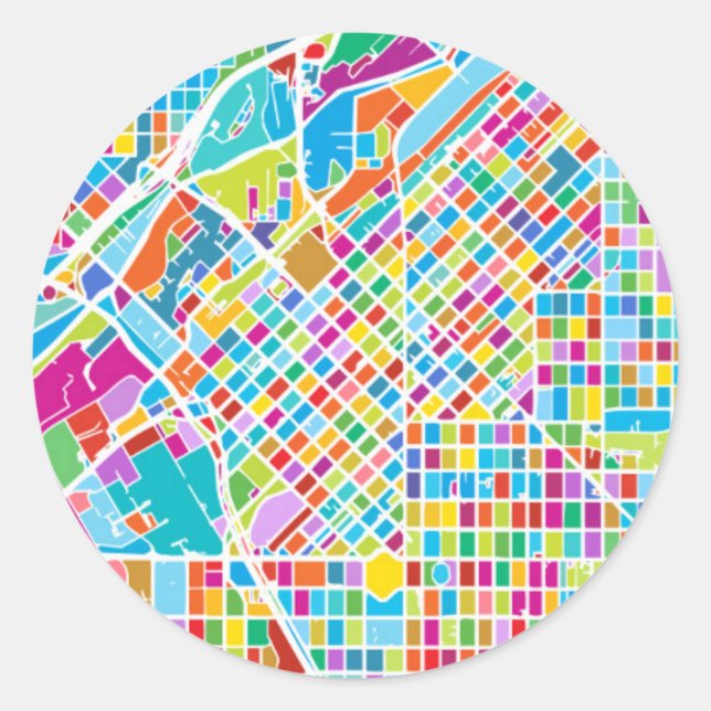 Sticker Rond Colorful Denver (Devant)