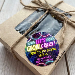 Sticker Rond Colorful Fous Fous Fous Neon Lights Fun