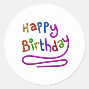 Sticker Rond Colorful heureux Birthday Greeting