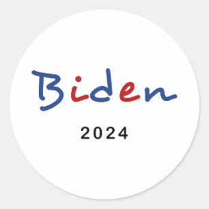 Sticker Rond Colorful Joe Biden 2024 Script Texte