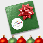 Sticker Rond Colorful Modern Minimalist Merry Everything<br><div class="desc">Colorful Holiday Minimalist Merry Everything stickers - to add the finishing touch to your minimalist style this year ! Please contact us at cedarandstring@gmail.com if you need assistance with the design or matching products.</div>