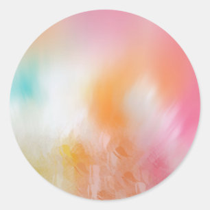 Sticker Rond Colorful rose rouge jaune bleu Modèle Abstrait