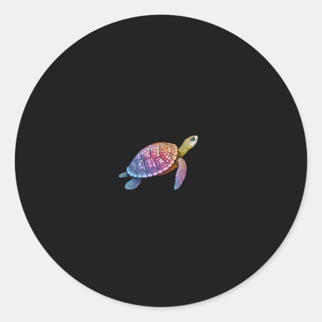 Sticker Rond Colorful Splash Eastern Box Turtle (3) (Devant)