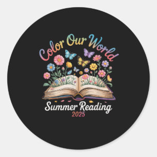 Sticker Rond Coloriez Notre Monde Lecture d'Été 2025