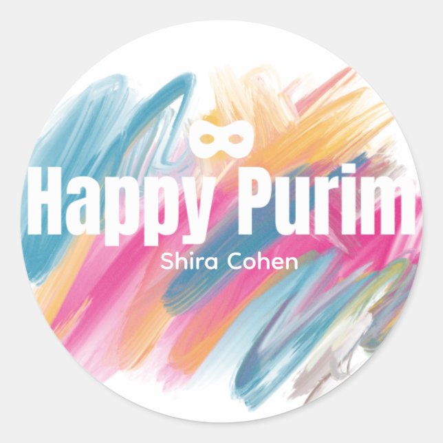 Sticker Rond Colors Purim Label (Devant)