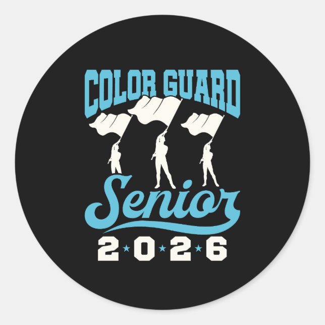 Sticker Rond Colour Guard Senior Class of 2026 Graduation (Devant)