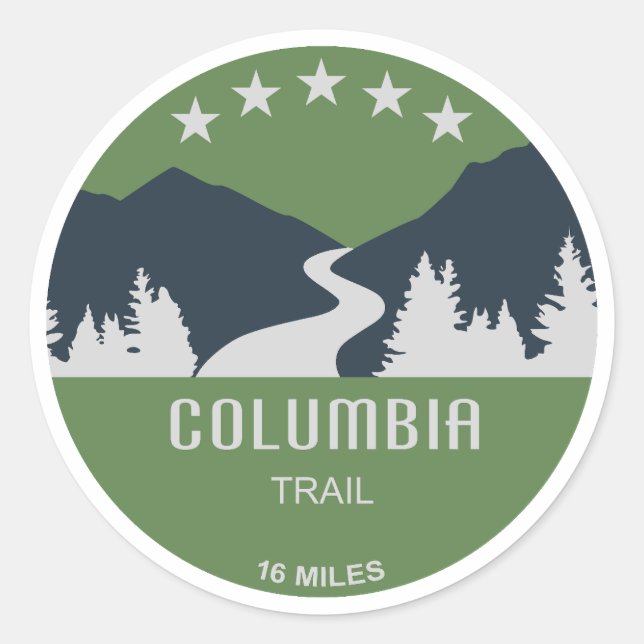 Sticker Rond Columbia Trail New Jersey (Devant)
