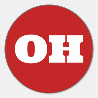 Sticker Rond Columbus (OH) - Scarlet x White x Grey