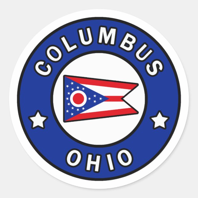 Sticker Rond Columbus Ohio (Devant)
