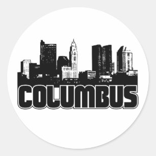 Sticker Rond Columbus Skyline