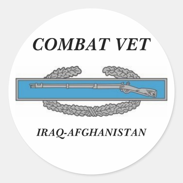 Sticker Rond CombatInfBadge1Awd, VÉTÉRINAIRE de COMBAT, (Devant)