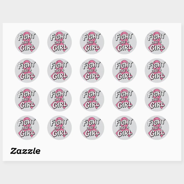 Sticker Rond Combats comme une fille | Conception pour la sensi (Feuille)