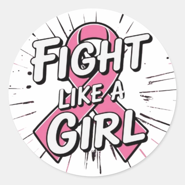 Sticker Rond Combats comme une fille | Conception pour la sensi (Devant)