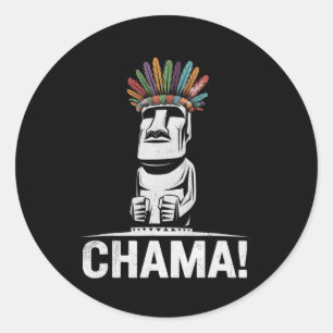 Sticker Rond Combattant Chama Fan de MMA Jjb Boxe Muay Thai Kic