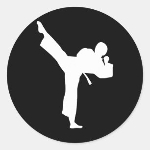 Sticker Rond Combattant de karaté 