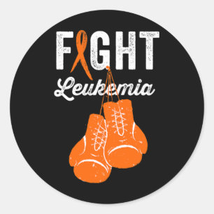 Sticker Rond Combattant de la leucémie guerrier sensibilisation