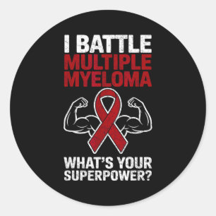 Sticker Rond Combattant de la sensibilisation au cancer du myél