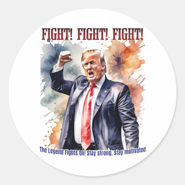 Sticker Rond Combattez ! Combattez ! Combattez ! Légende de Tru (Devant)