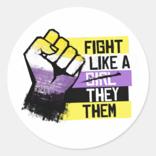 Sticker Rond Combattez comme un Eux
