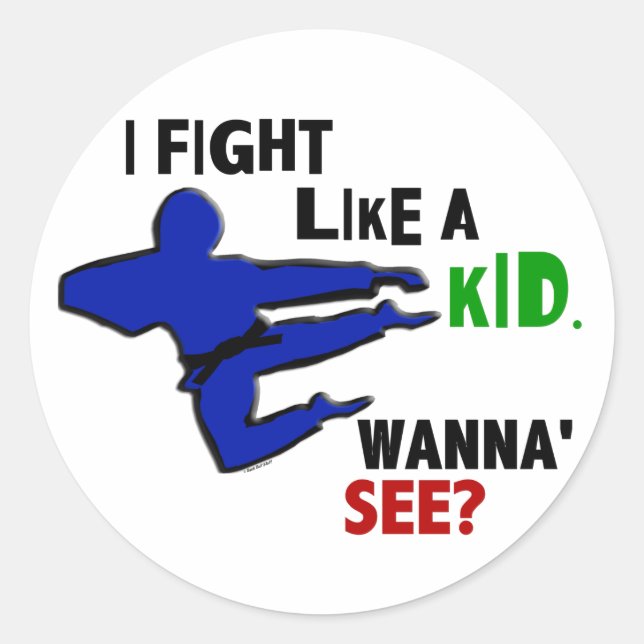 Sticker Rond Combattre Comme Un Enfant 1 (Devant)