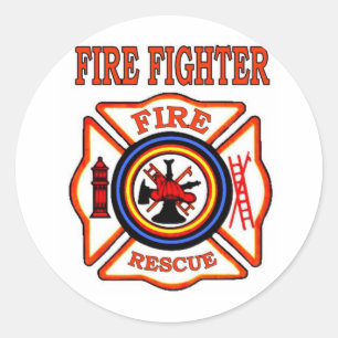 STICKER ROND COMBATTRE D'INCENDIE