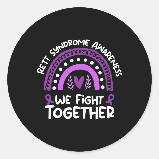 Sticker Rond Combattre ensemble Syndrome de Rett Sensibilisatio (Devant)
