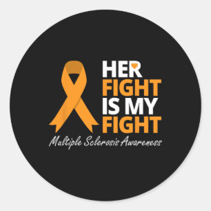 Sticker Rond Combattre est mon combat Ms Sensibilisation Orange