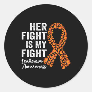 Sticker Rond Combattre est mon combat Orange Support Leukemia L