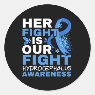 Sticker Rond Combattre Est Notre Combattre Cerveau Tumeur Hydro