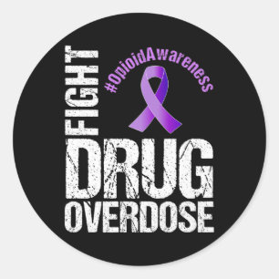 Sticker Rond Combattre la surdose de drogue - Graphique de sens