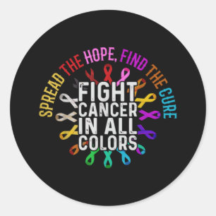 Sticker Rond Combattre le cancer dans toutes et chaque couleur