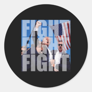 Sticker Rond Combattre Le Combat Pour Donald Trump 2024 Usa Ell